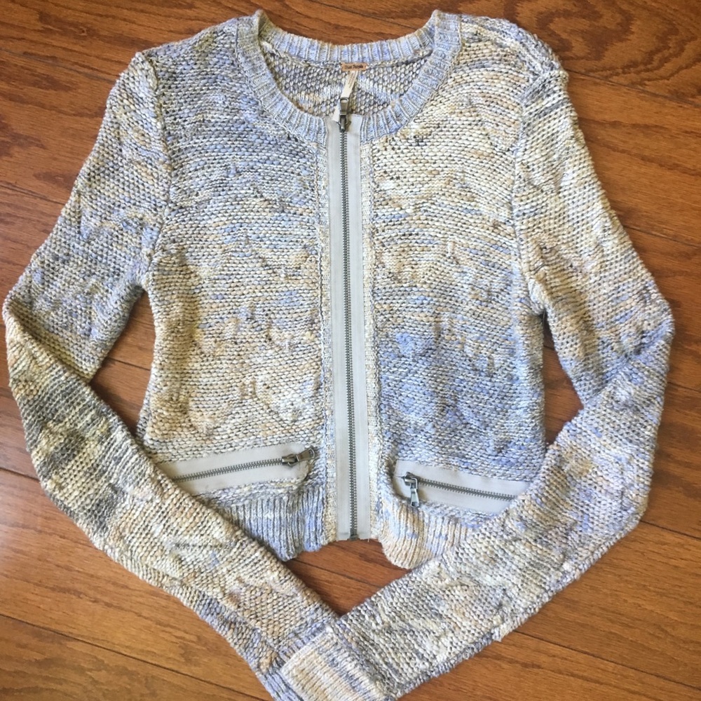 •Free People• nubby zip-up sweater (NWT)